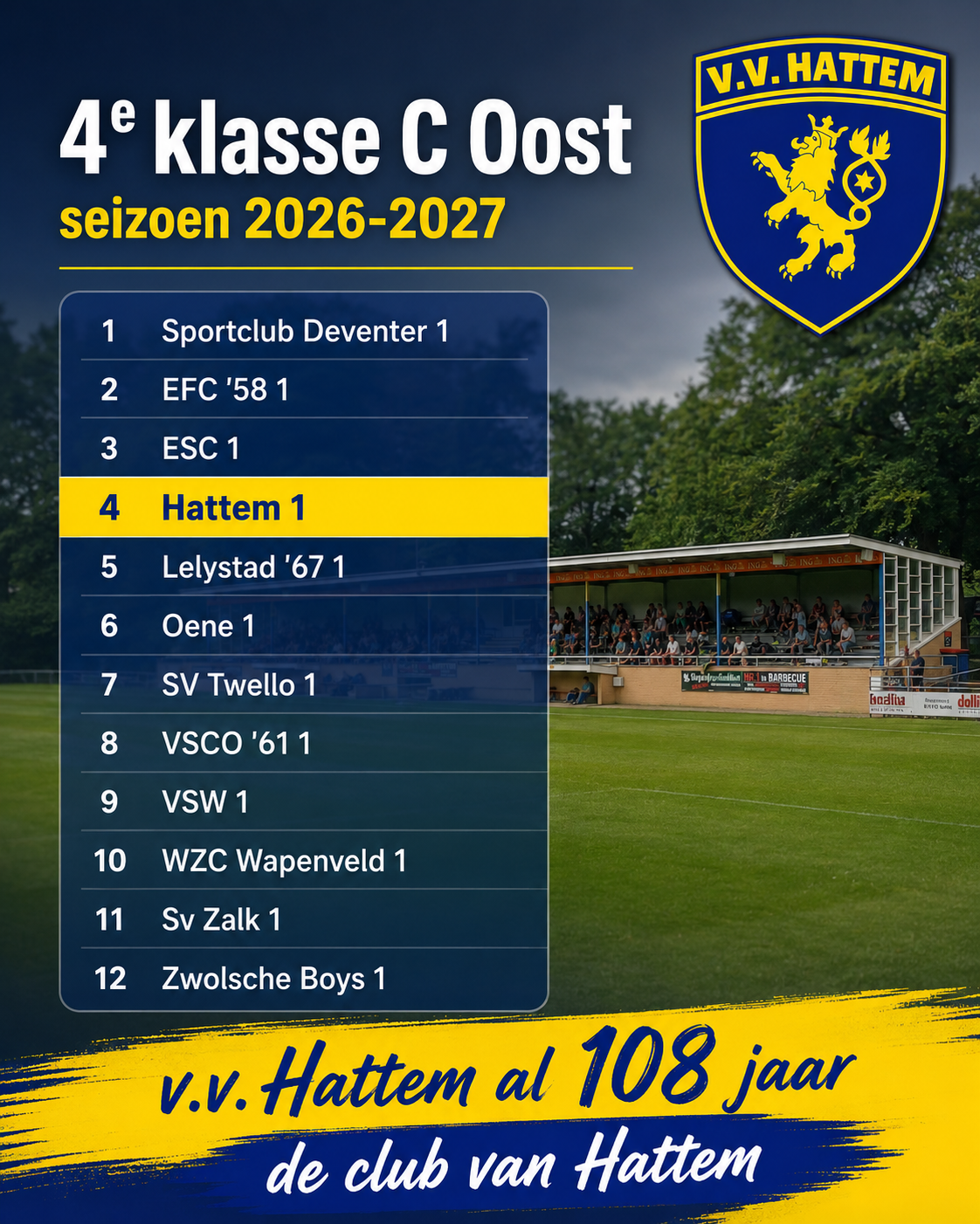 De competitie-indeling is bekend!