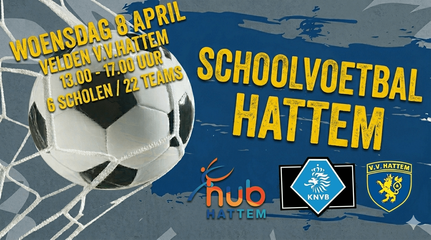 Schoolvoetbal 2026 op de velden van v.v. Hattem