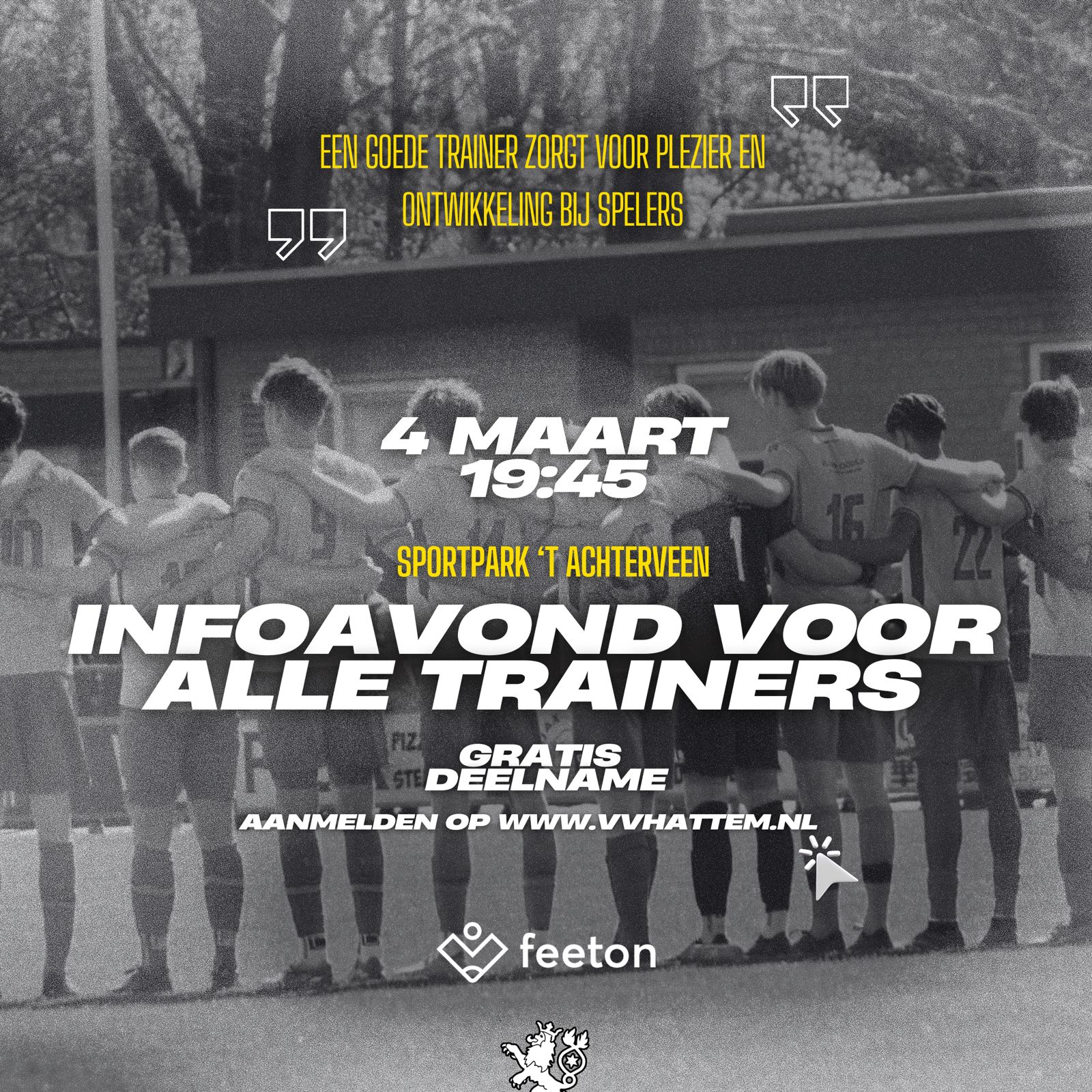 Infoavond voor jeugdtrainers en leiders (met aanmelding)