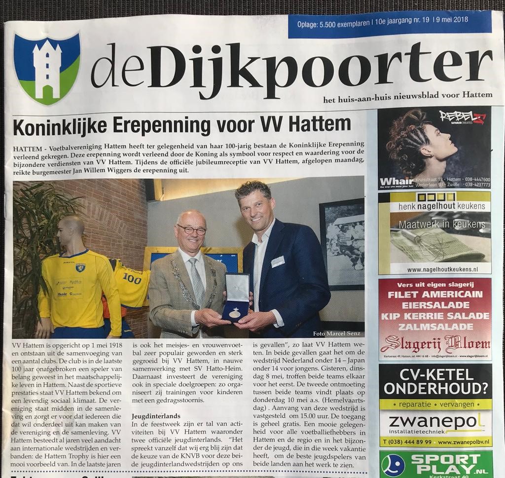 Koninklijke Erepenning voor v.v.Hattem